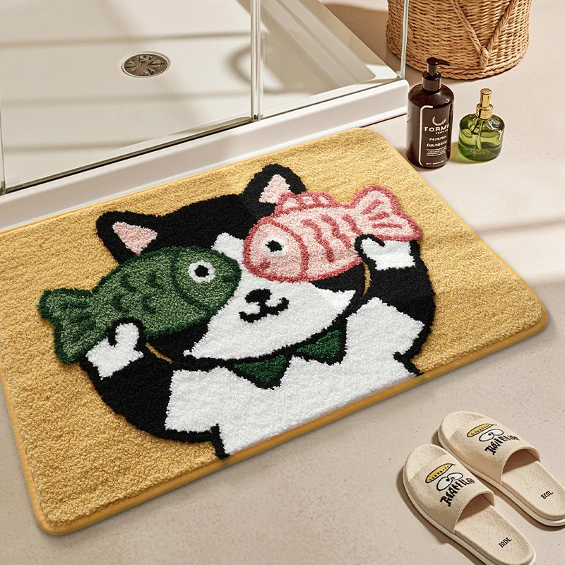 tapis de douche en bois
